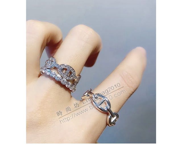 Hermes首飾品 愛馬仕高端925純銀女戒指 Hermes豬鼻開口戒指  zgh1515